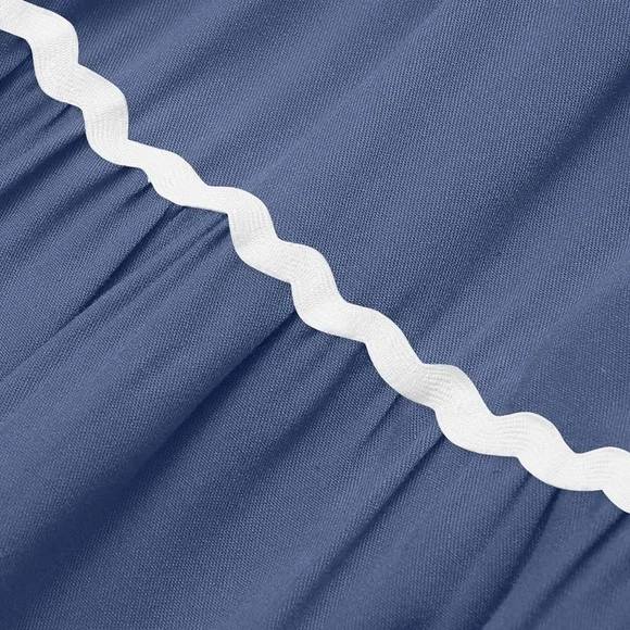 ZESICA Women's Summer Flutter Short Sleeve Smocked Maxi Dress - Picture 4 of 13